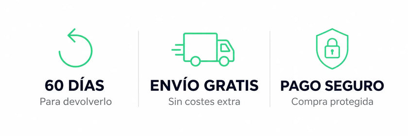 60 días para devoluciones, envío gratis y pago seguro